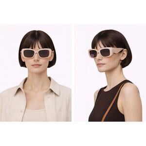 Prada Runway oversize-frame sunglasses Nude